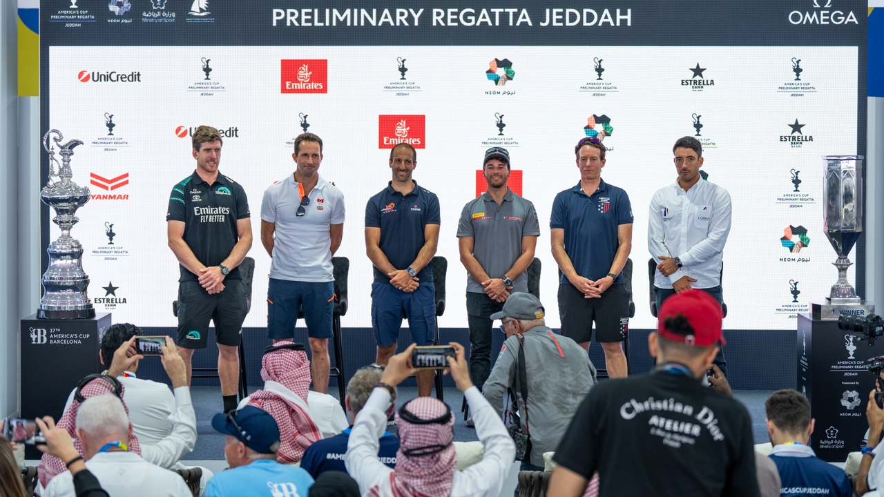 Teams Press Conference - November 29, 2023. America’s Cup Preliminary Regatta Jeddah presented by NEOM, 29th Nov - 2nd Dec 2023.