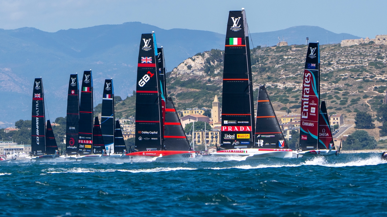 20 May 2026. Louis Vuitton 38th America's Cup - Preliminary Regatta Sardinia -Practice Race . Fleet.