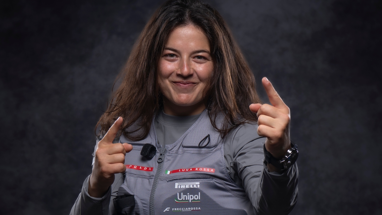 20 May 2026. Louis Vuitton 38th America's Cup - Preliminary Regatta Sardinia Crew Portraits -  Luna Rossa Team 1. Maria Giubilei, trimmer.