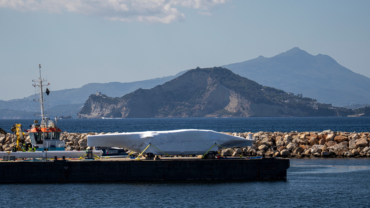 24 September 2026. Louis Vuitton 38th America's Cup - Preliminary Regatta Naples  - LA ROCHE-POSAY RACING TEAM AC75 arrives in Naples -