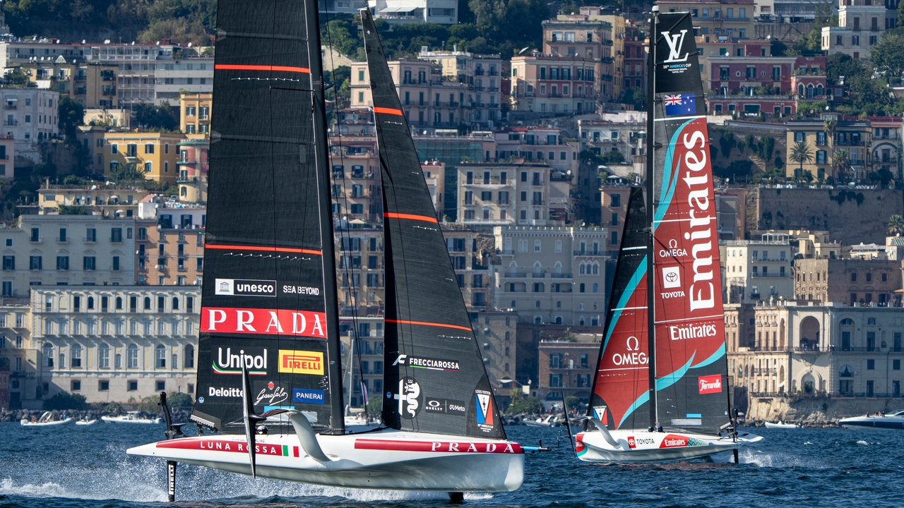 27 September 2026. Louis Vuitton 38th America's Cup - Preliminary Regatta Naples   LUNA ROSSA TEAM 1, EMIRATES TEAM NEW ZEALAND